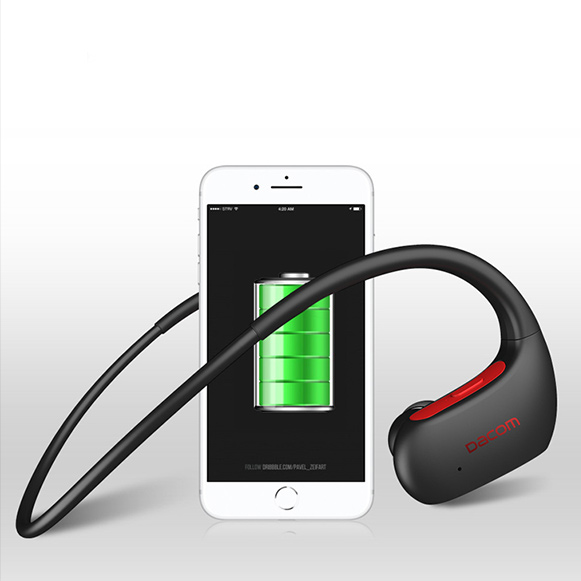 Bezdrátové Bluetooth pecky do uší za uši s dlouhou výdrží baterie.
